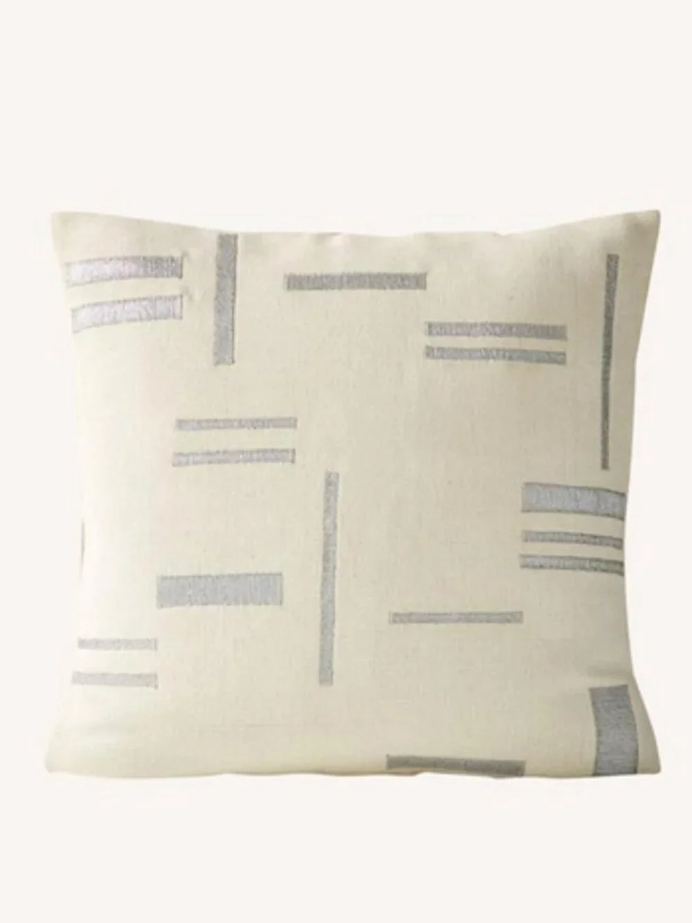 West Elm Embroidered Metallic Blocks Pillow Cover
